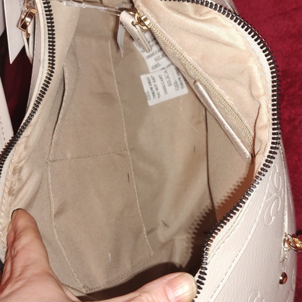 Adrienne Vittadini NWT taupe vegan leather shoulder/crossbody bag $190 retail - Picture 13 of 16